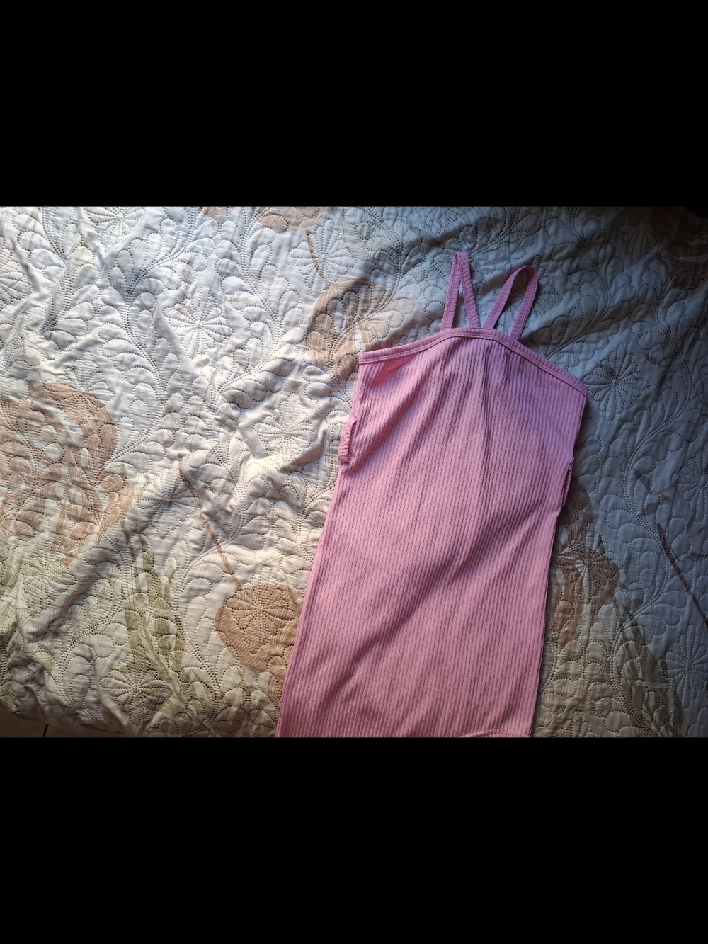 Pink Ribbed Slip Dress with Spaghetti Straps
